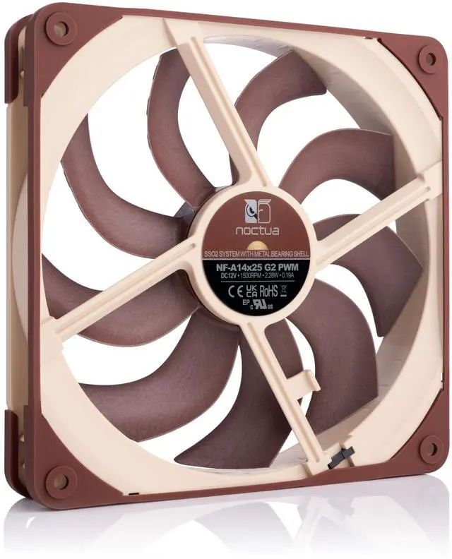Alt view image 9 of 14 - NF-A14x25 G2 PWM, Premium-Quality Quiet 140mm PC Fan, 4-pin (Brown)