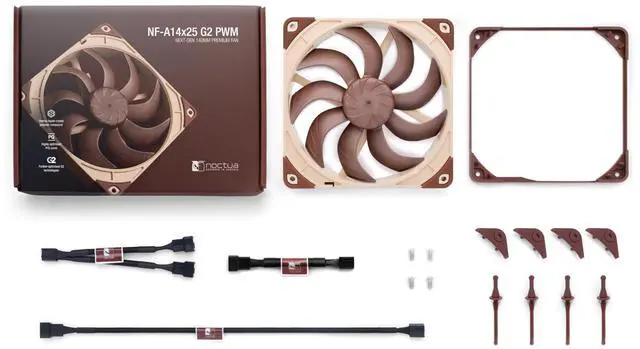 Alt view image 11 of 14 - NF-A14x25 G2 PWM, Premium-Quality Quiet 140mm PC Fan, 4-pin (Brown)