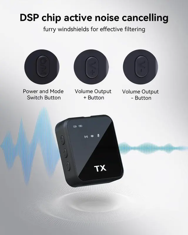 Alt view image 10 of 14 - 3 in 1 Microphone for iPhone/Android/Camera, Wireless Microphones, 328ft Transmission, 18H Battery Life, Mini Microphone for Record Interview, Vlogs, Tiktok