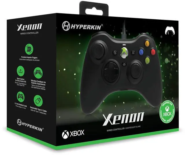 Alt view image 10 of 10 - Xenon Wired Controller for Xbox Series X|S, Xbox One & Windows 10|11, PC, Plug and Play Gaming Gamepad with 3.5MM Audio Jack, Impulse Triggers - Black - Officially Licensed