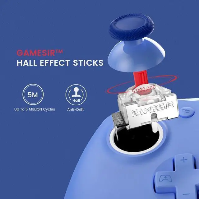 Alt view image 9 of 14 - G7 SE Wired Controller for Xbox Series X|S, Xbox One & Windows 10/11, Plug and Play Gaming Gamepad with Hall Effect Joysticks/Hall Trigger, 3.5mm Audio Jack (Blue)
