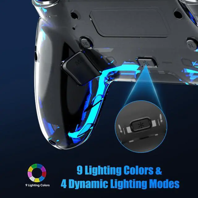 Alt view image 10 of 14 - Wireless Controller for PS5, Pro/Slim/MAC/Steam Deck/PC, Hall Effect Joystick, Dual Vibration/Marco/Turbo, 3.5mm Jack, 6-Axis, Mute Key, LED Gamepad with Speaker