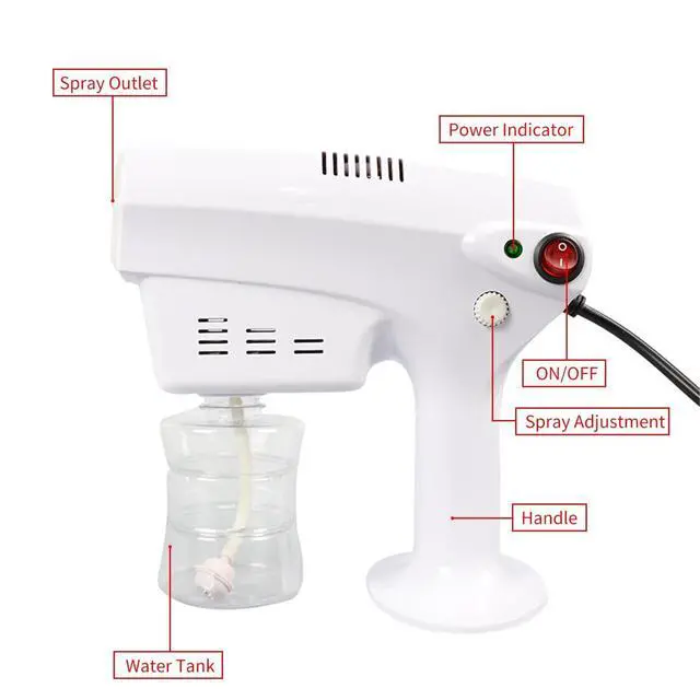 Alt view image 8 of 12 - Portable Nano Steam Gun Hair Care Sprayer Micro Mist Machine Spray Gun Facial Steamer