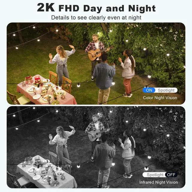 Alt view image 11 of 14 - Solar Security Cameras Wireless Outdoor, 2K Pan/Tilt 360° View Solar/Battery Powered WiFi Cameras for Home Security with AI Motion Detection, Spotlight, 2-Way Audio, Siren, IP65, SD/Cloud Storage
