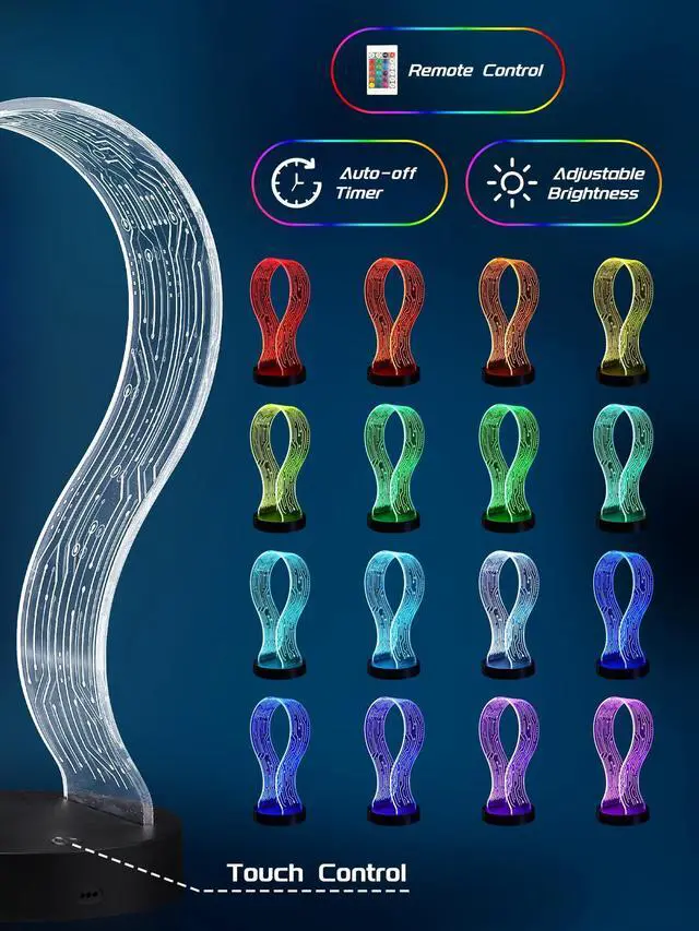 Alt view image 11 of 14 - Light Up Headphone Stand with 16 Color Lights, PCB Pattern Acrylic Headset Stand with 1 USB and 1 Type-C Charging Ports, Easter Gifts for Gamers Men Boy and Music Lovers