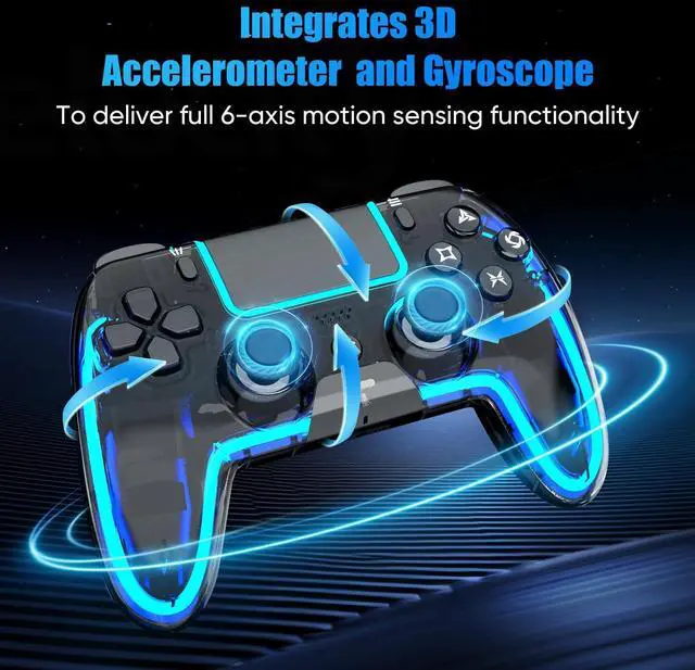 Alt view image 13 of 14 - Wireless Controller for PS5, Pro/Slim/MAC/Steam Deck/PC, Hall Effect Joystick, Dual Vibration/Marco/Turbo, 3.5mm Jack, 6-Axis, Mute Key, LED Gamepad with Speaker