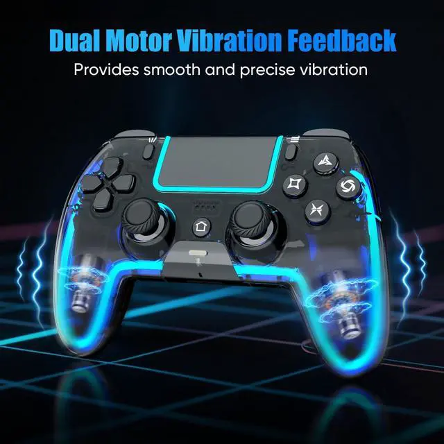 Alt view image 14 of 14 - Wireless Controller for PS5, Pro/Slim/MAC/Steam Deck/PC, Hall Effect Joystick, Dual Vibration/Marco/Turbo, 3.5mm Jack, 6-Axis, Mute Key, LED Gamepad with Speaker