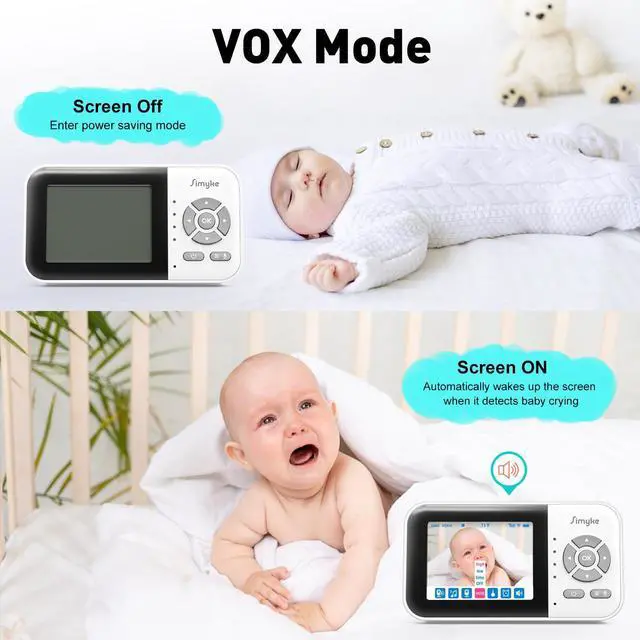 Alt view image 13 of 14 - Upgrade Video Baby Monitor,WiFi Baby Camera,2.8" Display and App Control,1200ft Long Range,2 Way Talk,Auto Night Vision,Sound Alert,VOX,Temperature Sensor 5 Lullabies Feeding Remind,Home Use