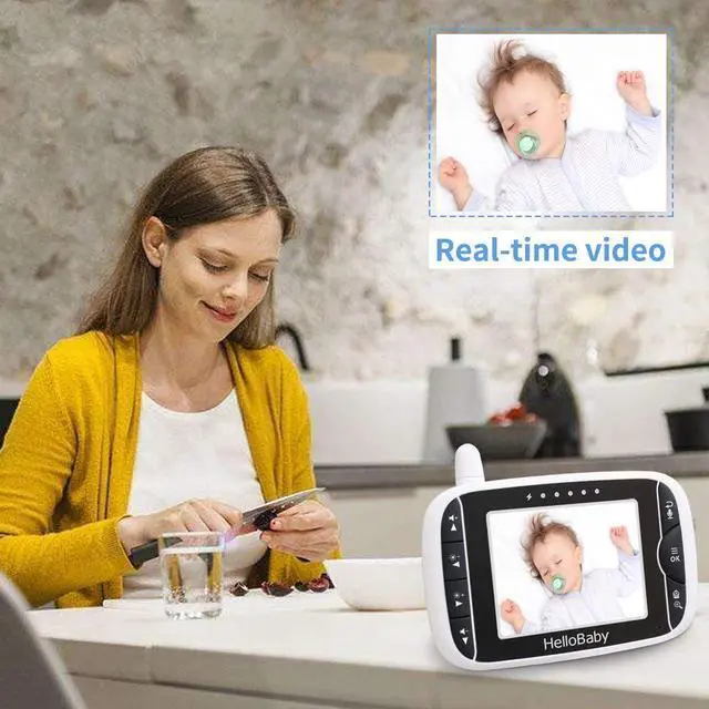 Alt view image 13 of 14 - Video Baby Monitor with Remote Camera Pan-Tilt-Zoom, 3.2'' Color LCD Screen, Infrared Night Vision, Temperature Display, Lullaby, Two Way Audio