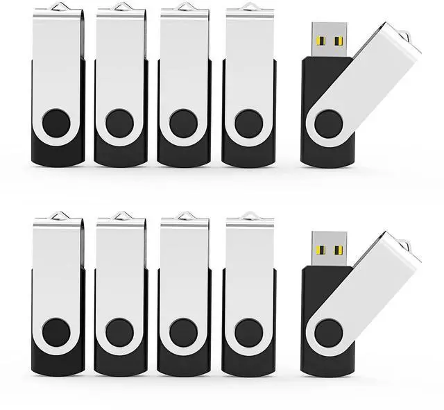 Alt view image 8 of 14 - 10 Pack 8GB USB Flash Drive Flash Drives USB 2.0 Thumb Drive Memory Stick Zip Drives Bulk (8GB, 10 Pack, Black)