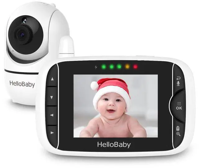 Alt view image 8 of 14 - Video Baby Monitor with Remote Camera Pan-Tilt-Zoom, 3.2'' Color LCD Screen, Infrared Night Vision, Temperature Display, Lullaby, Two Way Audio