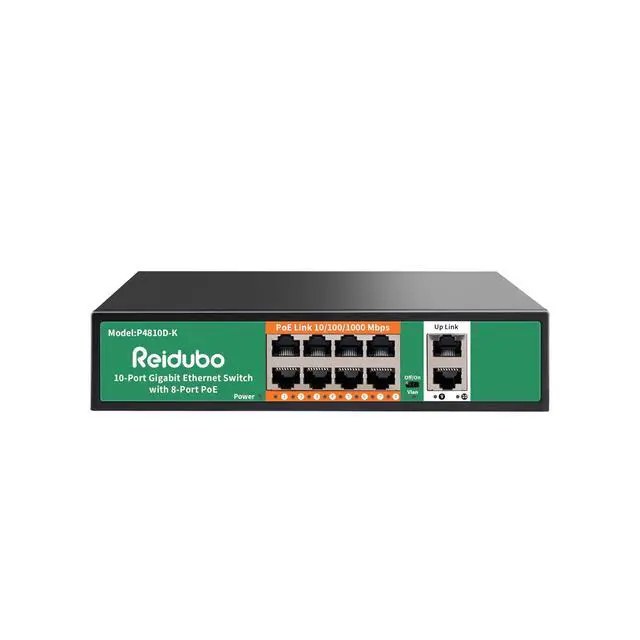 Alt view image 8 of 14 - 8 Port Gigabit PoE Switch with 2 Gigabit Uplink,1000Mbps PoE Ethernet Unmanaged Network Switch,120W, Plug & Play, VLAN, Suitable for Access Point-AP and PoE Surveillance Camera