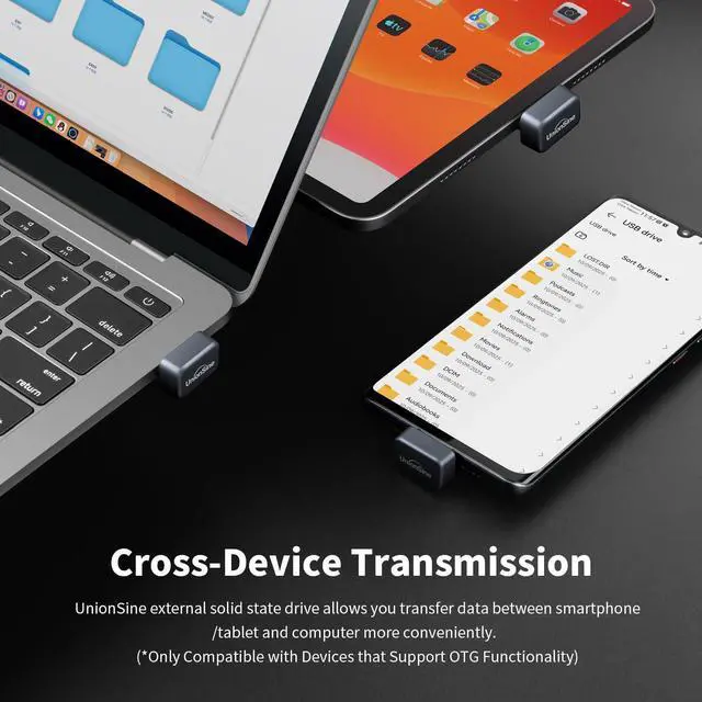 Alt view image 9 of 12 - USB C External SSD 128GB, USB3.2 Solid State Flash Drive Up to 450MB/s, Mini Type-C USB Drive SSD-Stick for iPhone 15/16/17 Series, Android Phone, Laptop, Tablet, TV, Car Audio