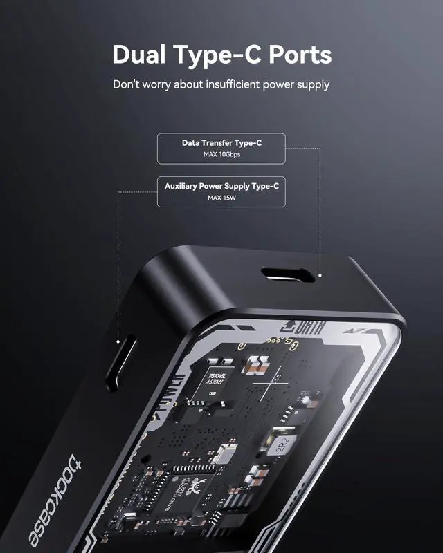 Alt view image 11 of 14 - Explorer Edition M.2 NVMe SSD Enclosure,Support 10s PLP Prevents Write Data Loss,USB 3.2 Gen 2 Type-C (10 Gbps), fits NVMe PCIe,Size 2230/2242/2260/2280,Support M-Key B+M Key UASP