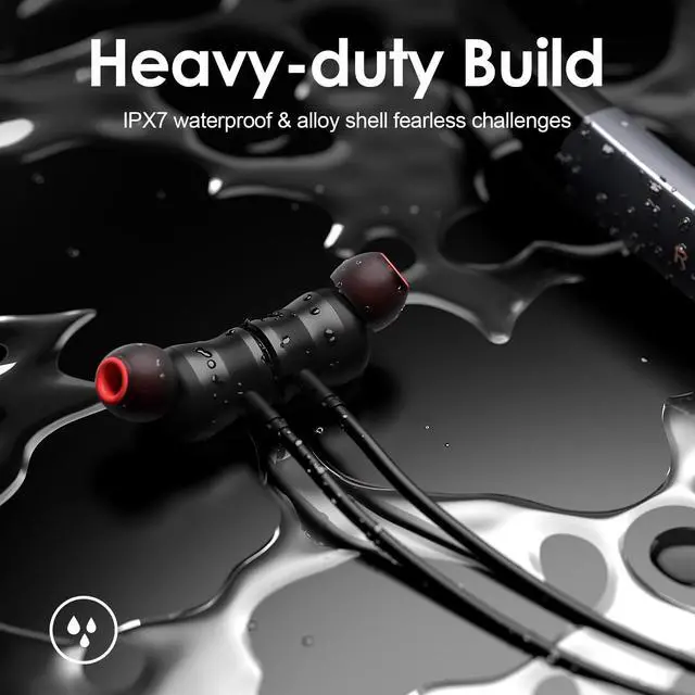 Alt view image 12 of 12 - Bluetooth Headphones, 150H Playtime Wireless Bluetooth Earbuds w/Mic in-Ear Magnetic Neckband Earphone, IPX7 Sweatproof Deep Bass Headset for Home, Traveling, Outdoor, Business Trips