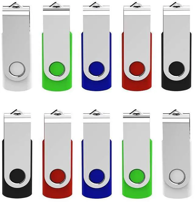 Alt view image 8 of 14 - 16GB Flash Drive 10 Pack USB Flash Drive 16 gb Thumb Drive Memory Stick Zip Drive USB 2.0, 5 Colors (Black, Blue, Green, White, Red)