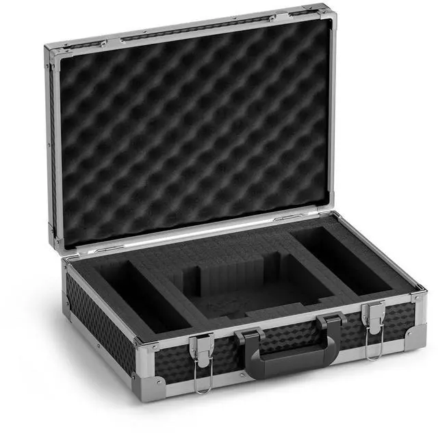 Alt view image 7 of 12 - Medium Size Carrying Case, Customizable Pre-Diced Foam, Aluminum Alloy Sturdy Build, Suitable for Wireless Mic System Storage & Camera Gear Transportation