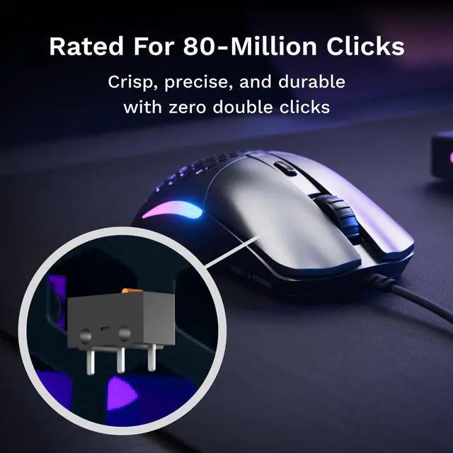 Alt view image 13 of 14 - Model O Eternal Ultralight RGB Gaming Mouse - Wired - 55g Lightweight - Customizable RGB Lighting - 6 Programmable Buttons - Symmetrical Design - 12K DPI Optical Sensor - PC/Mac - Black