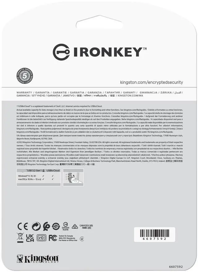 Alt view image 13 of 14 - Ironkey Locker+ 50 32GB Encrypted USB Flash Drive | USB 3.2 Gen 1 | XTS-AES Protection | Multi-Password Security Options | Automatic Cloud Backup | Metal Casing | IKLP50/32GB,Silver