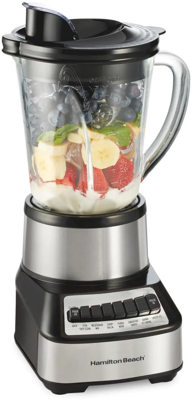 Alt view image 8 of 14 - Wave Crusher Blender For Smoothies With 40 Oz Glass Jar and 14 Functions, Ice Sabre Blades & 700 Watts for Consistently Smooth Results, Black + Stainless Steel (54221)