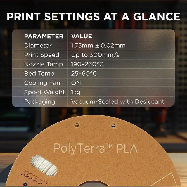 Alt view image 13 of 14 - Matte PLA Filament Cotton White 1.75mm 1kg 3D Printing Filament, PolyTerra 3D Printer PLA Filament