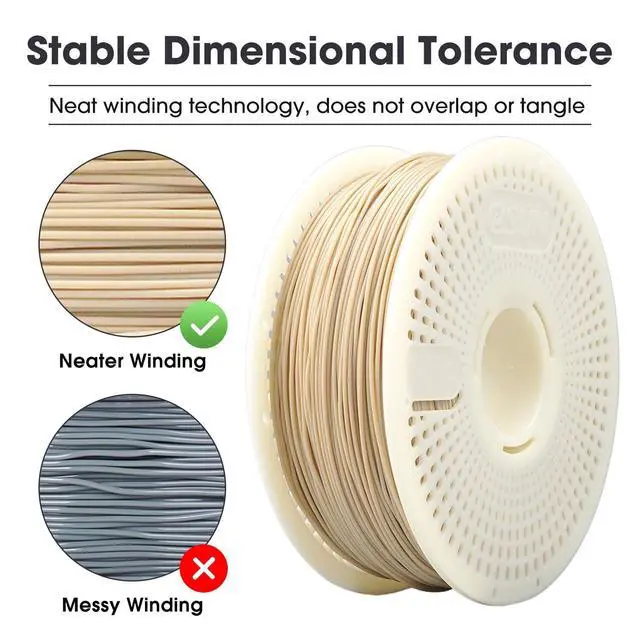 Alt view image 9 of 14 - PLA+ Refilament 1.75mm and Upgarded eSpool+ Set, Reusable and Removable Filament Spool Replacement with 3D Printer Refill PLA Plus, 1KG Spoolless 3D Printing Filament, Bone White