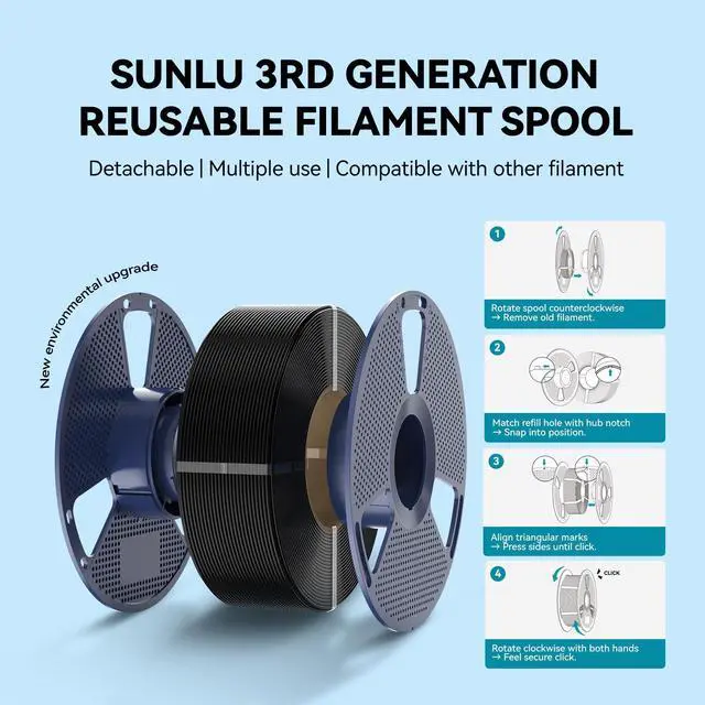 Alt view image 14 of 14 - 4kg PLA 3D Printer Filament Bundle, Neatly Wound PLA Filament 1.75mm ±0.02mm, Individually Vacuum Packed, 4kg in Total, 1kg per Spool, 4 Pack, 4000g, 4Black