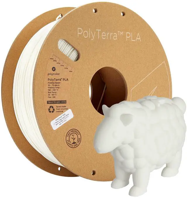 Alt view image 8 of 14 - Matte PLA Filament Cotton White 1.75mm 1kg 3D Printing Filament, PolyTerra 3D Printer PLA Filament