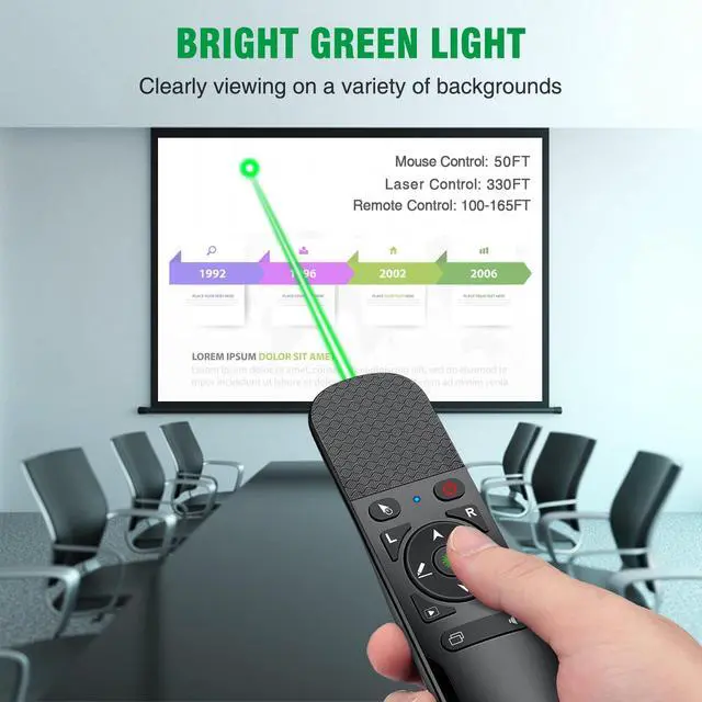 Alt view image 9 of 14 - Presentation Clicker Mouse Control with Green Light for PowerPoint Presentations, Wireless Presenter Remote Control Slide Clicker for Classroom Office