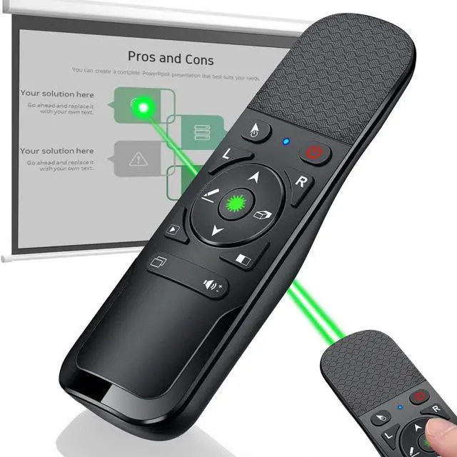 Alt view image 8 of 14 - Presentation Clicker Mouse Control with Green Light for PowerPoint Presentations, Wireless Presenter Remote Control Slide Clicker for Classroom Office