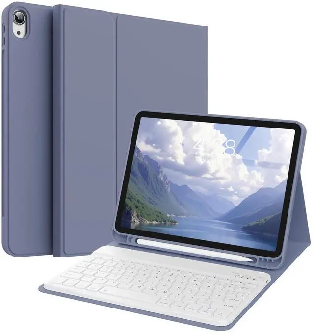 Alt view image 15 of 15 - Keyboard Case for iPad (A16) 11th/10th Generation (11/10.9 Inch, 2025/2022) with Pencil Holder, Magnetic Detachable Wireless Bluetooth Keyboard, Folio Keyboard Cover - Thin & Light, Purple