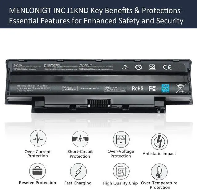 Alt view image 14 of 14 - 11.1v 48wh Laptop Battery for Dell Inspiron13R N3010 N3110 14R N4010 N4110 N4050 M4040 15R N5010 N5110 N5030 N5040 N5050 M5040 M5040 17R N7010 N7110 Battery fits 3550 3520 TKV2V JIKND 04YRJH