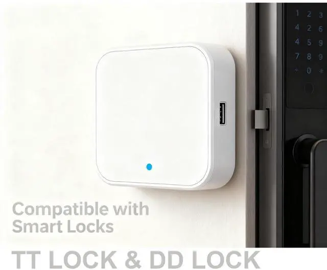 Alt view image 4 of 6 - G2 Gateway for Smart Door Lock(TT Lock), White, WiFi Hub Controller with USB Port
