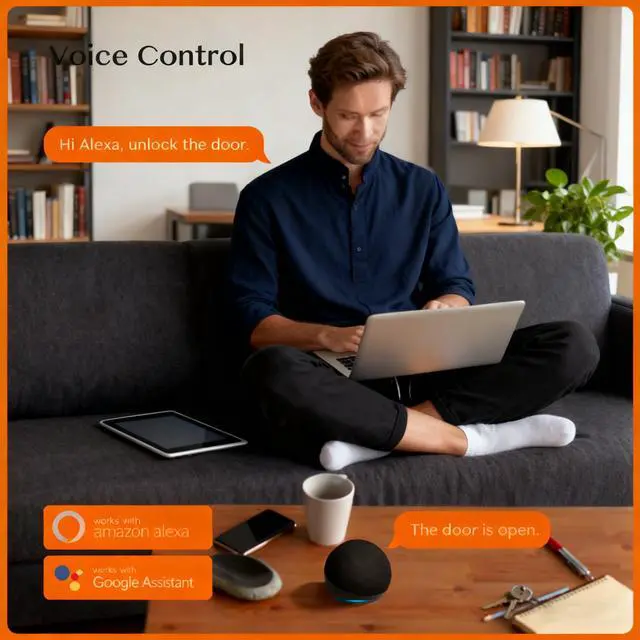 Alt view image 5 of 5 - Smart Tuya WiFi Gateway Hub Compatible with Tuya Smart Lock, Remote Access Door Lock Control Device with Alexa Voice Integration, White