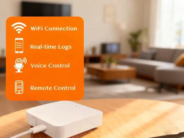 Alt view image 2 of 5 - Smart Tuya WiFi Gateway Hub Compatible with Tuya Smart Lock, Remote Access Door Lock Control Device with Alexa Voice Integration, White