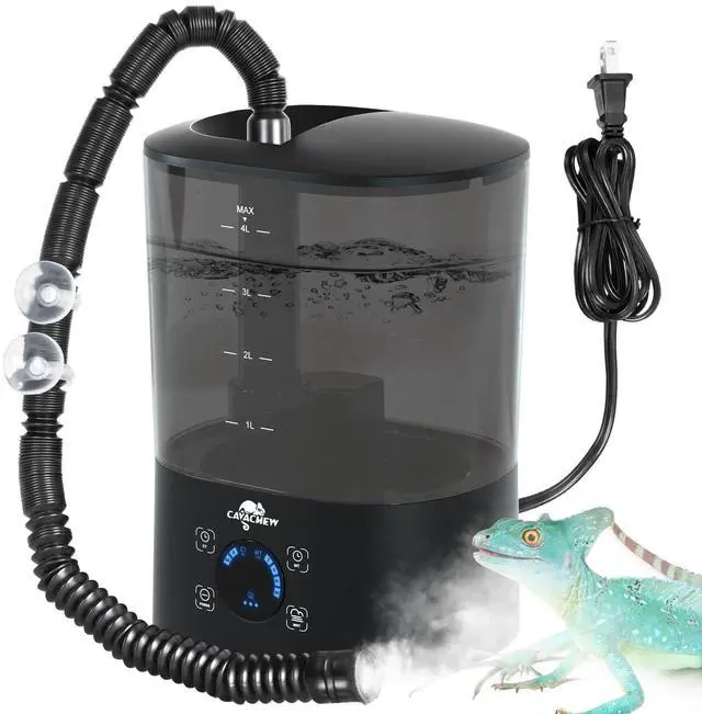 Main image of 4L Reptile Humidifier Fogger Top Fill, Automatic Misting System for Reptiles, Adjustable Fogging, Leak-Proof, Timing Terrarium Mister Tank Humidifier for Snake Chameleon Frog Hermit Crab
