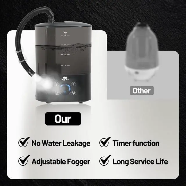 Alt view image 3 of 7 - 4L Reptile Humidifier Fogger Top Fill, Automatic Misting System for Reptiles, Adjustable Fogging, Leak-Proof, Timing Terrarium Mister Tank Humidifier for Snake Chameleon Frog Hermit Crab