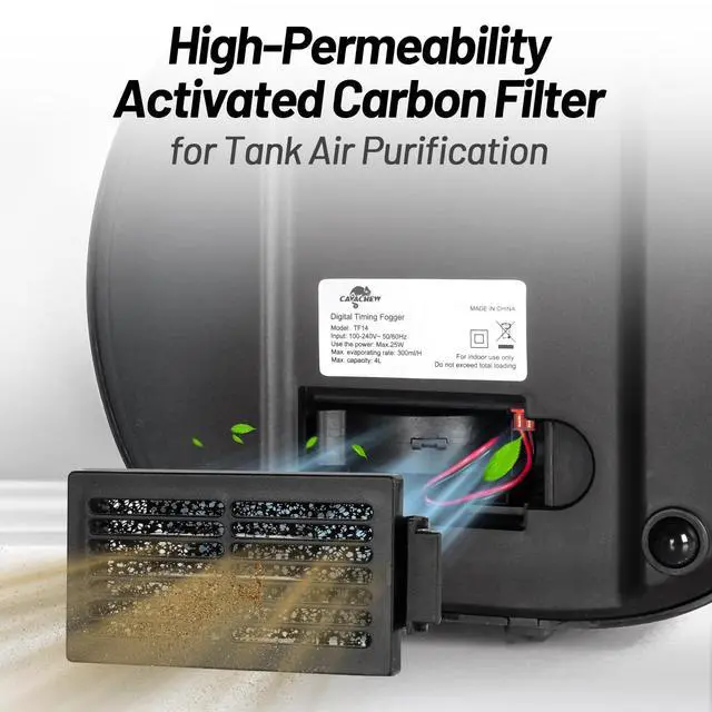 Alt view image 6 of 7 - 4L Reptile Humidifier Fogger Top Fill, Automatic Misting System for Reptiles, Adjustable Fogging, Leak-Proof, Timing Terrarium Mister Tank Humidifier for Snake Chameleon Frog Hermit Crab