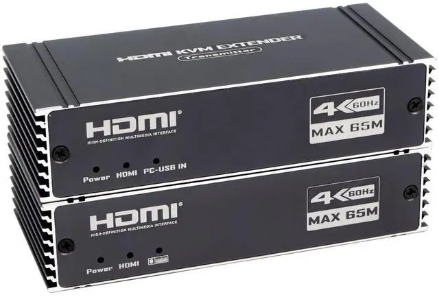 Main image of 4K 60Hz 65M HDMI KVM Extender, HDMI Extender with USB KVM Control RJ45 65m Over Over Cat5e/Cat6 POC with Loop Support USB Keyboard Mouse for PC Computer