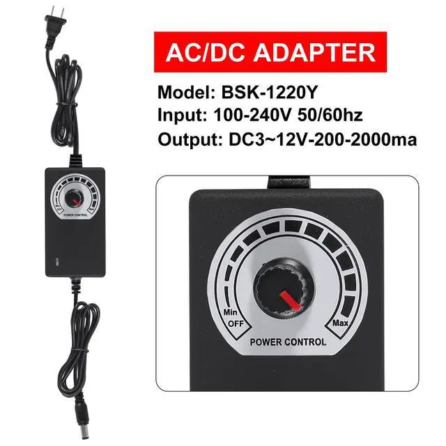Alt view image 3 of 7 - 1 Set PC Fans 120mm (120mm x 32mm) with Variable Speed Controller 3V to 12V, Axial Computer Fan with AC Plug 110V 120V 220V, Vent Fan for PC Cooler Biltong Box Cabinet Receiver Xbox DVR