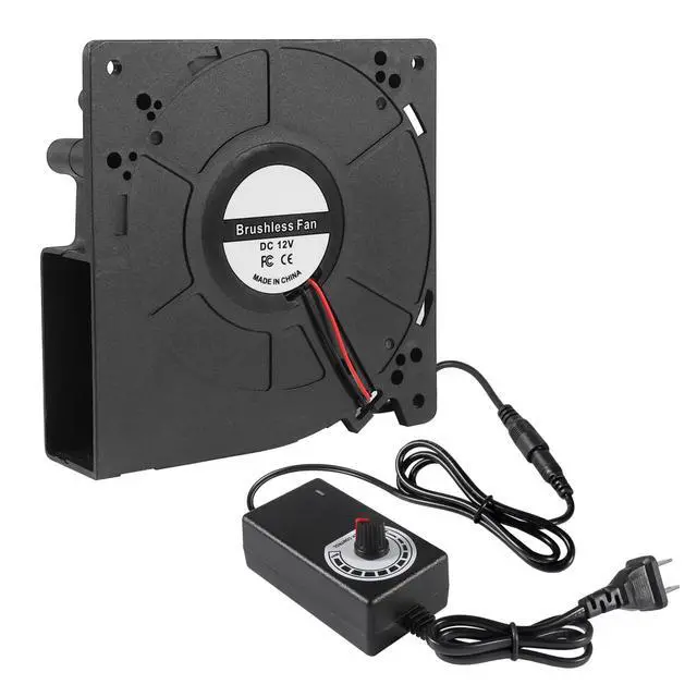 Alt view image 7 of 7 - 1 Set PC Fans 120mm (120mm x 32mm) with Variable Speed Controller 3V to 12V, Axial Computer Fan with AC Plug 110V 120V 220V, Vent Fan for PC Cooler Biltong Box Cabinet Receiver Xbox DVR