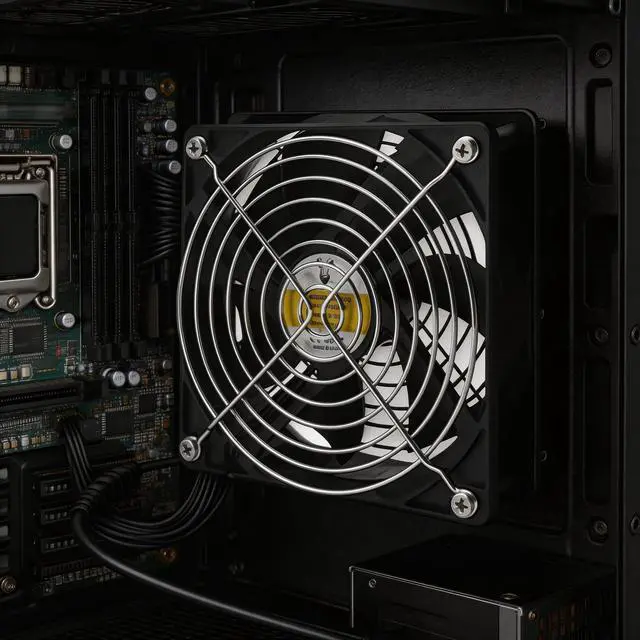 Alt view image 6 of 7 - Computer Fan with AC Plug,120 mm Variable Speed Small Brushless Cooling Fan, AC 100V - 240V Speed Control, for Cabinet Case Chassis Server Workstation Amplifier Xbox Pet Box Cooling
