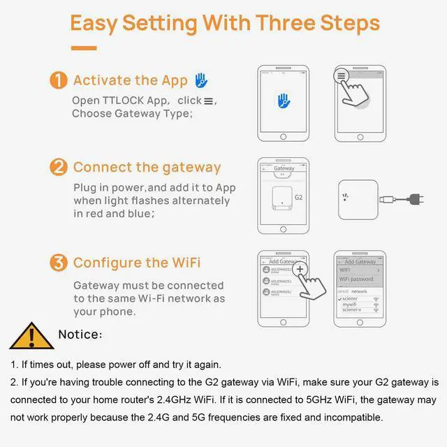 Alt view image 3 of 7 - G2 Smart Lock WiFi Gateway, 2.4GHz Remote Controller for TT/DD Locks, Alexa Compatible