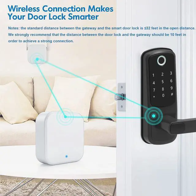 Alt view image 5 of 7 - G2 Smart Lock WiFi Gateway, 2.4GHz Remote Controller for TT/DD Locks, Alexa Compatible