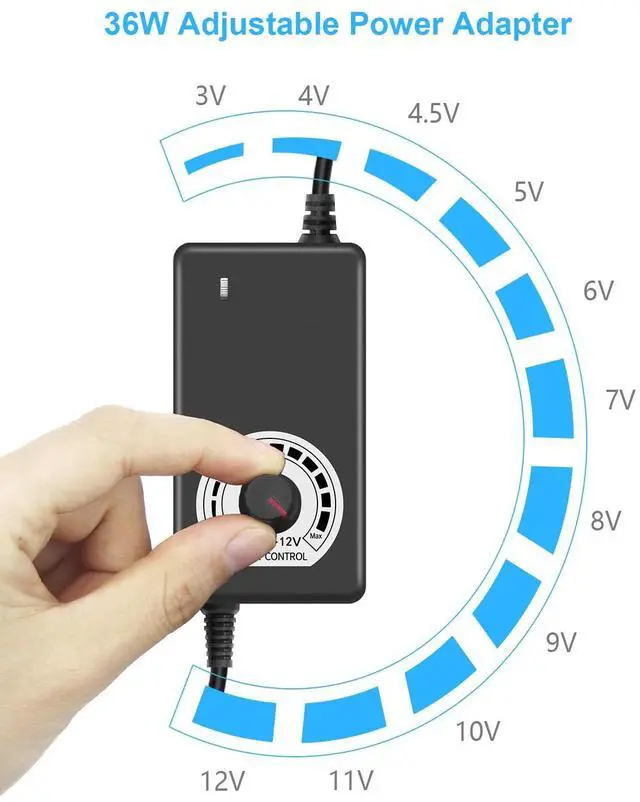 Alt view image 2 of 7 - 12V Fan Power Supply PC Fan Speed Controller 110V-240V AC to DC 3-12V 2A 24W PC Fan Adapter Adjustable pwm Fan Controller with Fan Splitter Cable DC Female to 2 x 3/4 Pin Multi-Functional