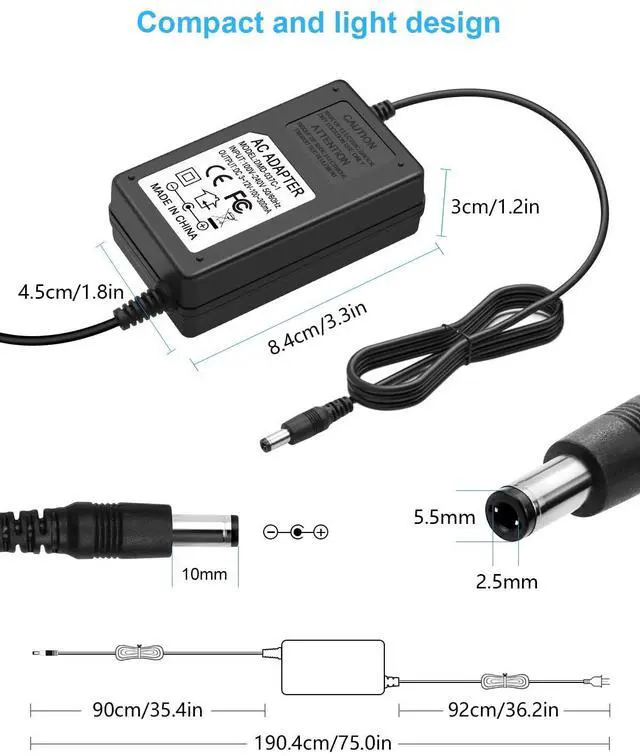 Alt view image 3 of 7 - 12V Fan Power Supply PC Fan Speed Controller 110V-240V AC to DC 3-12V 2A 24W PC Fan Adapter Adjustable pwm Fan Controller with Fan Splitter Cable DC Female to 2 x 3/4 Pin Multi-Functional