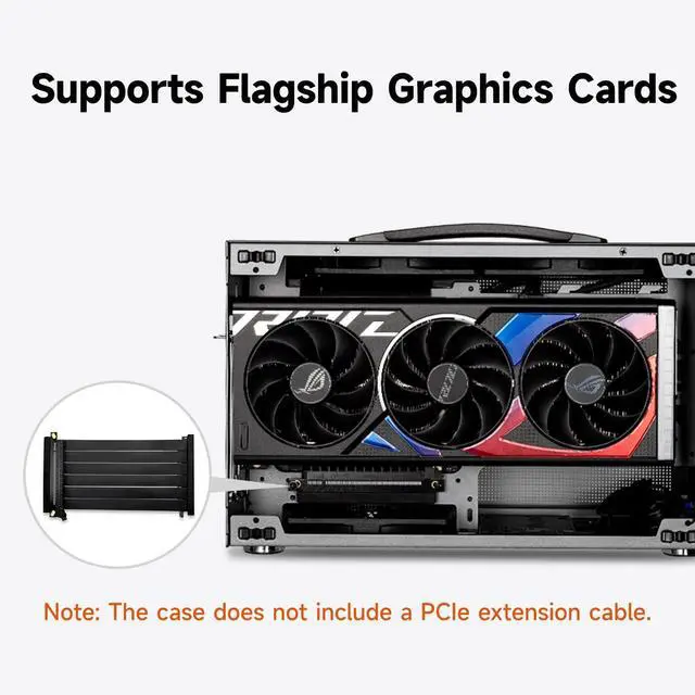 Alt view image 3 of 7 - CPS K101 Mini ITX PC Case, Mesh High Airflow SFF Chassis, Fits 340mm GPU, 3X 12015 Slim Fan Support, Ergonomic Handle, Tool-Free Side Panels, USB 3.0 & Type-C(Pcie Riser Cable Not Included)