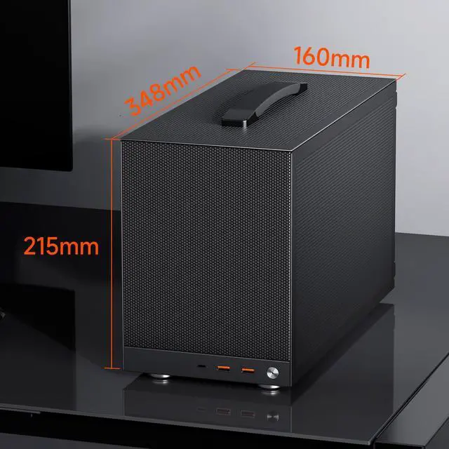 Alt view image 6 of 7 - CPS K101 Mini ITX PC Case, Mesh High Airflow SFF Chassis, Fits 340mm GPU, 3X 12015 Slim Fan Support, Ergonomic Handle, Tool-Free Side Panels, USB 3.0 & Type-C(Pcie Riser Cable Not Included)