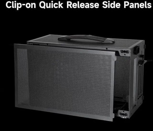 Alt view image 4 of 7 - CPS K101 Mini ITX PC Case, Mesh High Airflow SFF Chassis, Fits 340mm GPU, 3X 12015 Slim Fan Support, Ergonomic Handle, Tool-Free Side Panels, USB 3.0 & Type-C(Pcie Riser Cable Not Included)