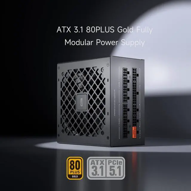 Alt view image 2 of 7 - PSU Fully Modular Power Supply, 850W ATX 3.1, 80 Plus Gold Certified, PCIe 5.1 12V-2×6, Japanese Capacitors, Ultra-Flexible Cables, 5-Year WarrantyKN850